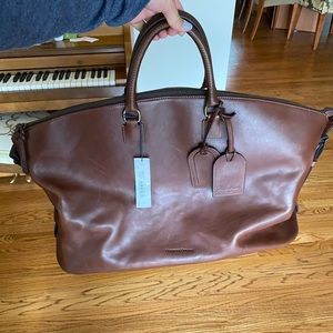 Great quality new with tags leather weekender bag